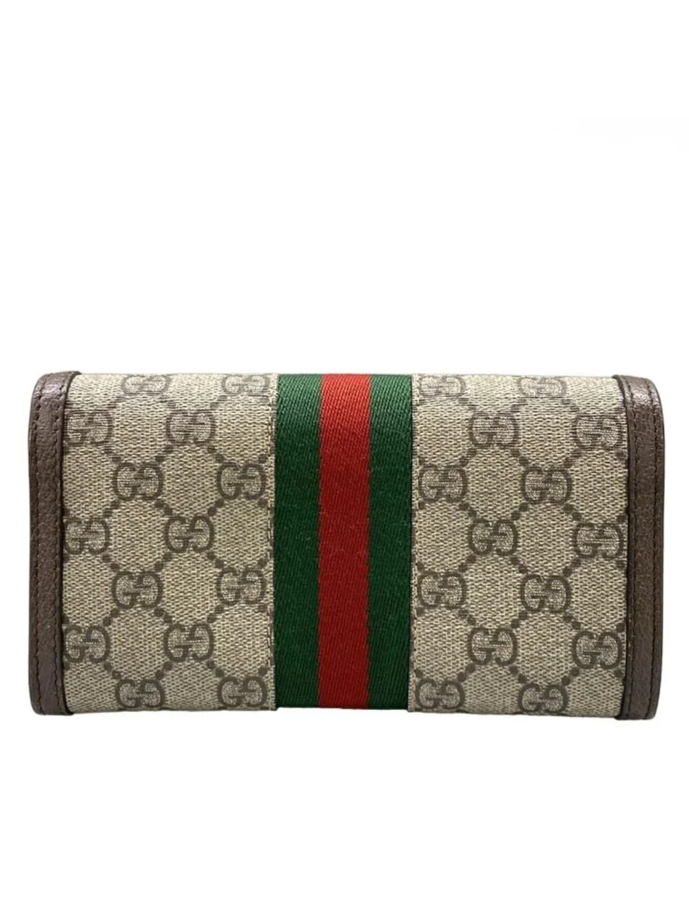 ★SOLD★ Gucci Wallet Ophidia Beige Ebony Dark Brown Leather - Picture 2 of 13
